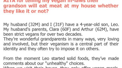 Photo of AITA for telling my vegan in-laws their grandson will eat meat at my house whether they like it or not?