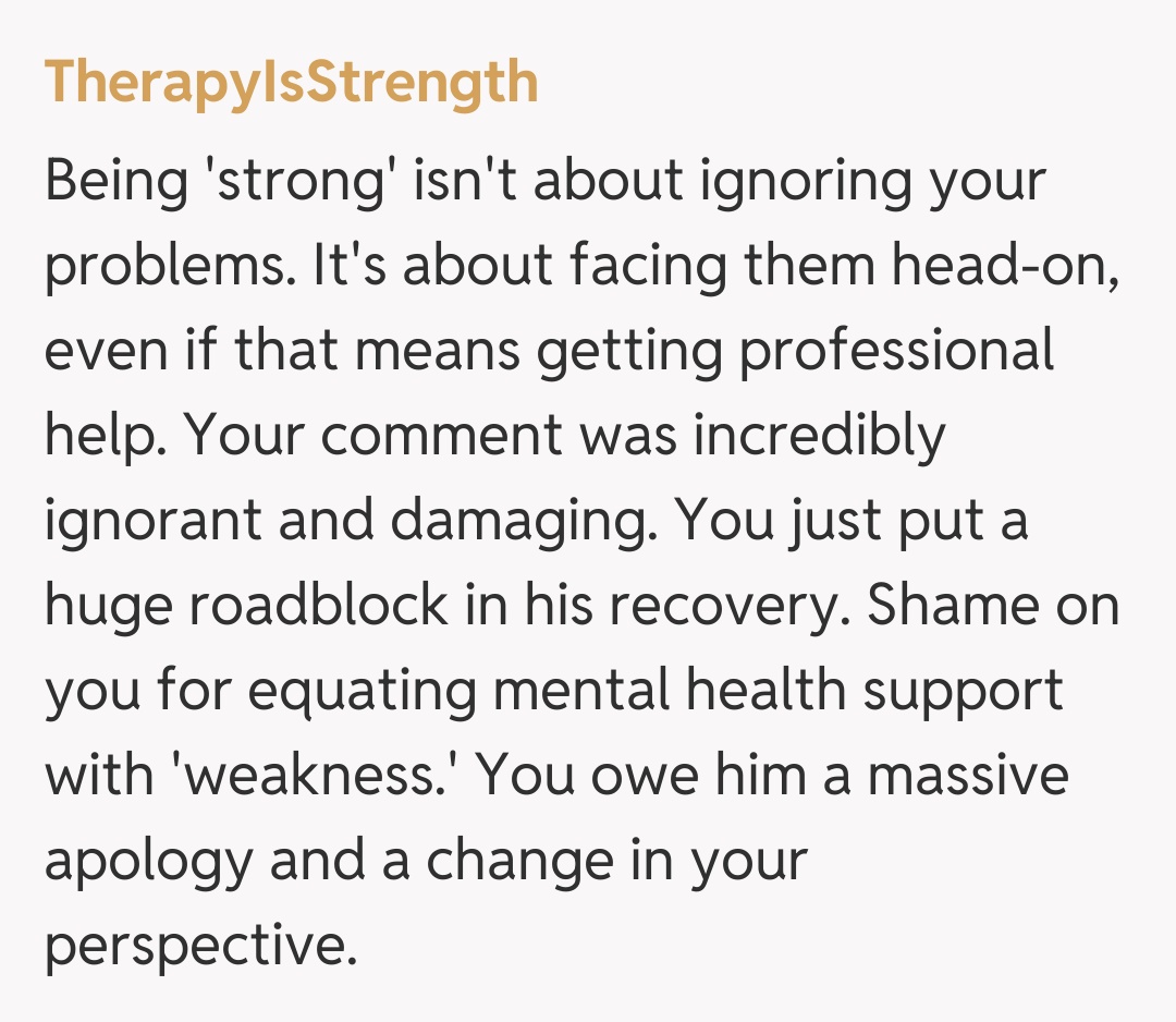 Comentariu de la TherapyIsStrength