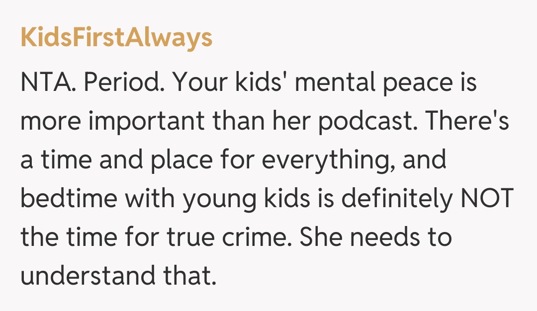 Comentariu de la KidsFirstAlways