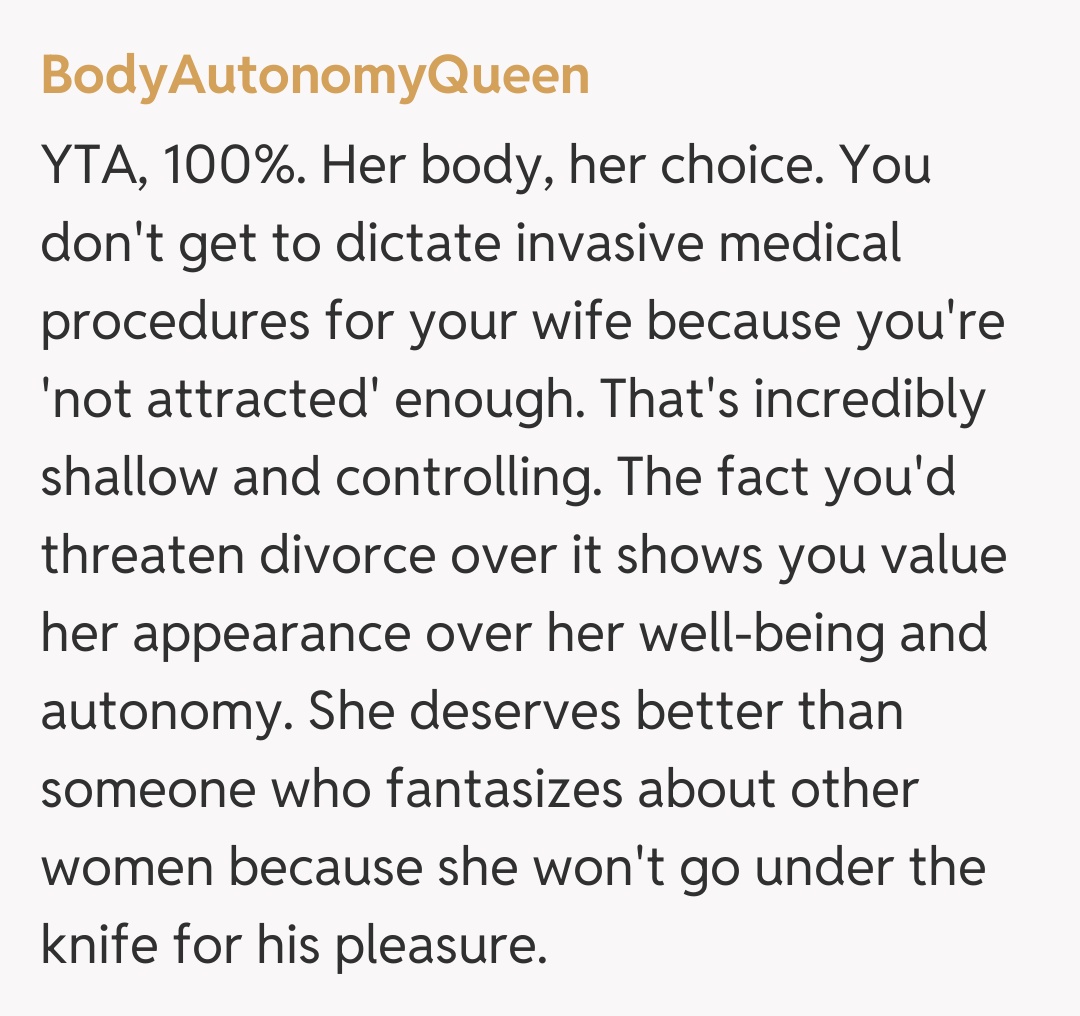 Comentariu de la BodyAutonomyQueen