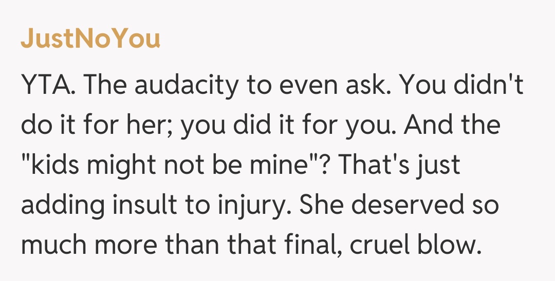 Comentariu de la JustNoYou