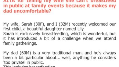 Photo of AITA for telling my wife she can’t breastfeed in public at family events because it makes my dad uncomfortable?