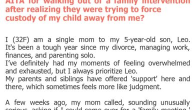 Photo of AITA for walking out of a family intervention after realizing they were trying to force custody of my child away from me?