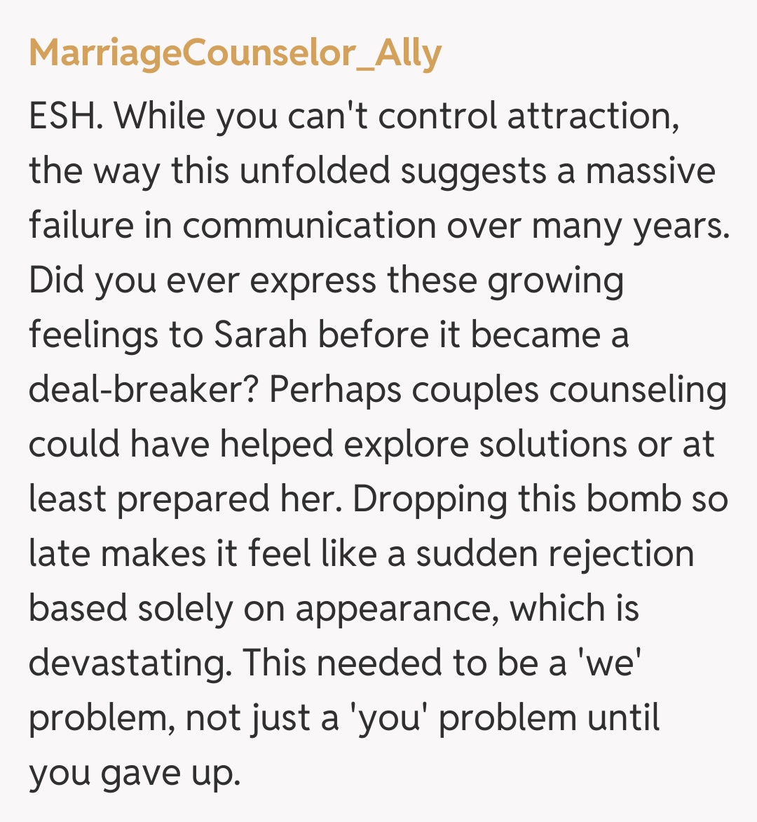 Comentariu de la MarriageCounselor_Ally