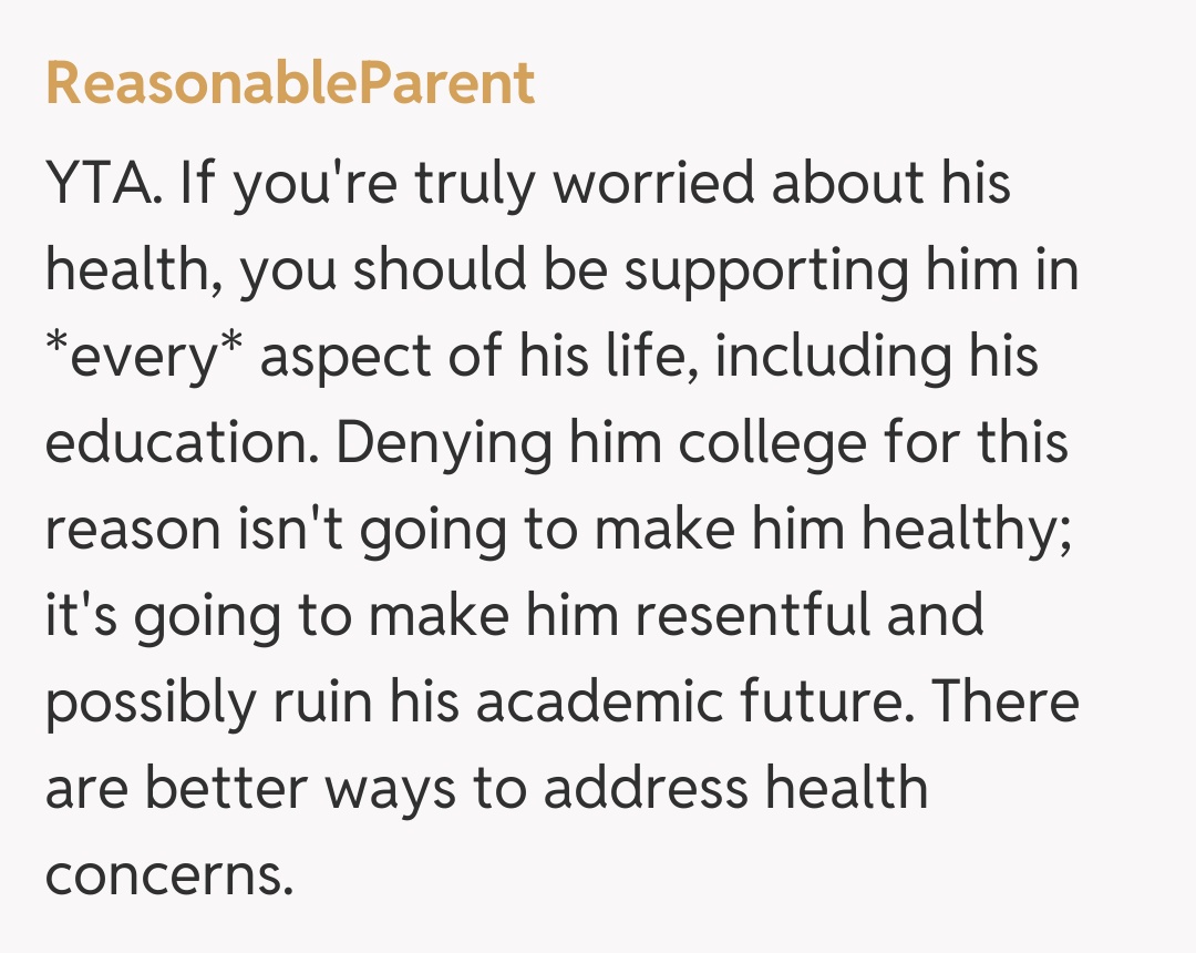 Comentariu de la ReasonableParent