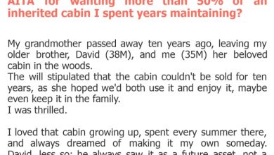 Photo of AITA for wanting more than 50% of an inherited cabin I spent years maintaining?