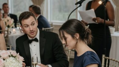 Photo of She Arrived at Her Husband’s Big Night Ready to Share a Family Secret—Then One Glimpse Behind Frosted Glass Changed Everything