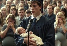Photo of A Graduation Crowd Mocked a Teen Dad Carrying a Newborn — Until His Emotional Speech Changed the Entire Room