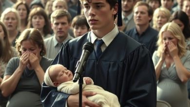 Photo of A Graduation Crowd Mocked a Teen Dad Carrying a Newborn — Until His Emotional Speech Changed the Entire Room