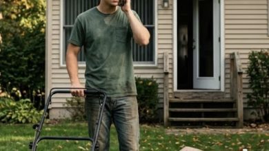 Photo of I Hired a Young Man to Mow My Daughter’s Lawn—An Hour Later, He Called and Whispered, “Someone Is Crying Inside the House.”