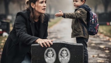 Photo of I Took Flowers to My Twins’ Grave—Then a Little Boy Pointed at Their Headstone and Said, “Those Girls Are in My Class”