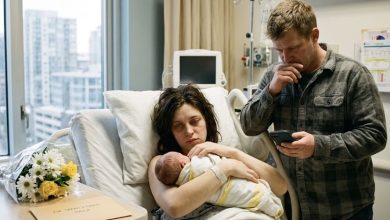 Photo of My Husband Couldn’t Stop Staring at Our Newborn—Then Someone He’d Never Told Me About Arrived at the Hospital
