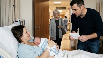 Photo of My Husband Leaned Over Our Newborn and Told Me Someone I Hadn’t Seen in Six Years Was Waiting Downstairs